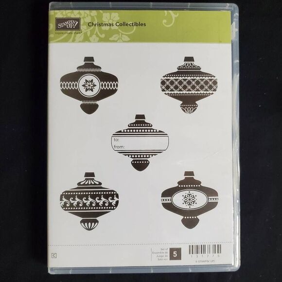 NEW Stampin’ Up! Christmas Collectibles Cling Stamp Set – Retired Ornaments (5 S - Picture 1 of 3